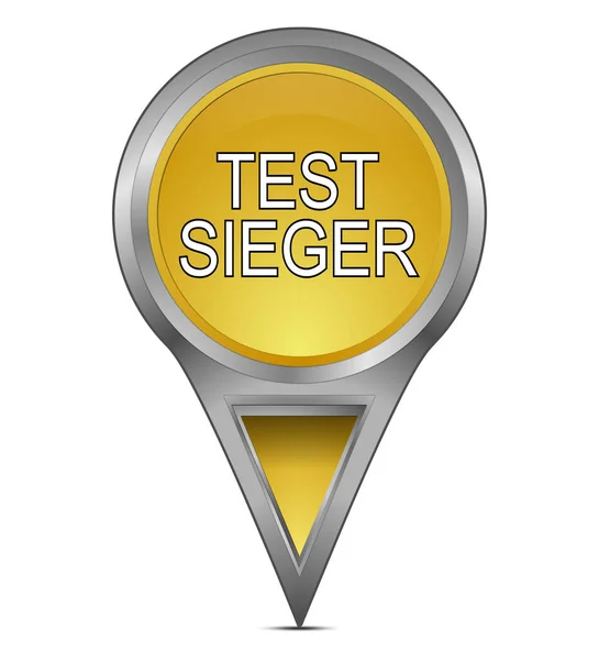 Karta Pekare Med Test Winner Gyllene Tyska Testsieger Illustration — Stockfoto