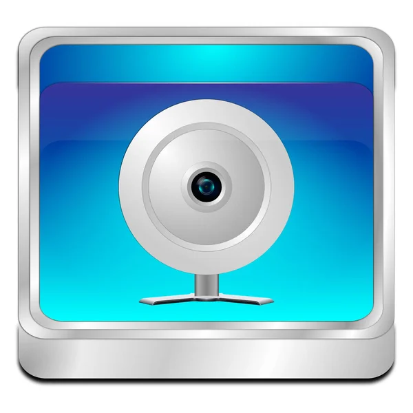 Botón Con Webcam Azul Ilustración —  Fotos de Stock