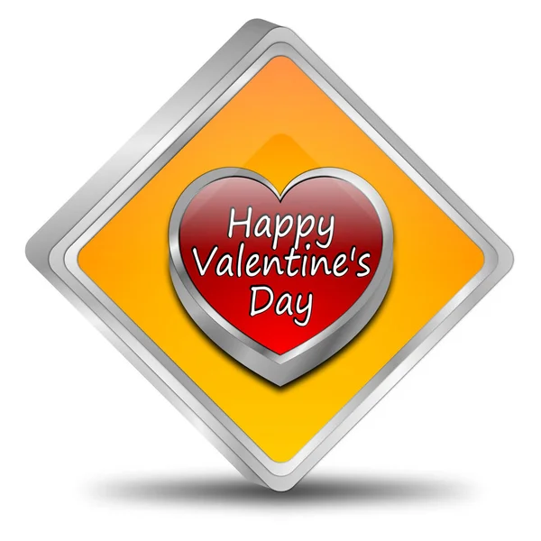 Happy Valentine Day Knop Oranje Illustratie — Stockfoto