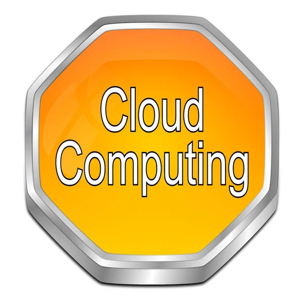 Oranžové Tlačítko Cloud Computing Ilustrace — Stock fotografie