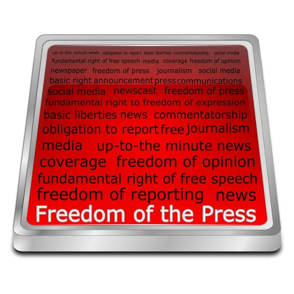 Freedom Press Wordcloud Button Illustration — Stock Photo, Image