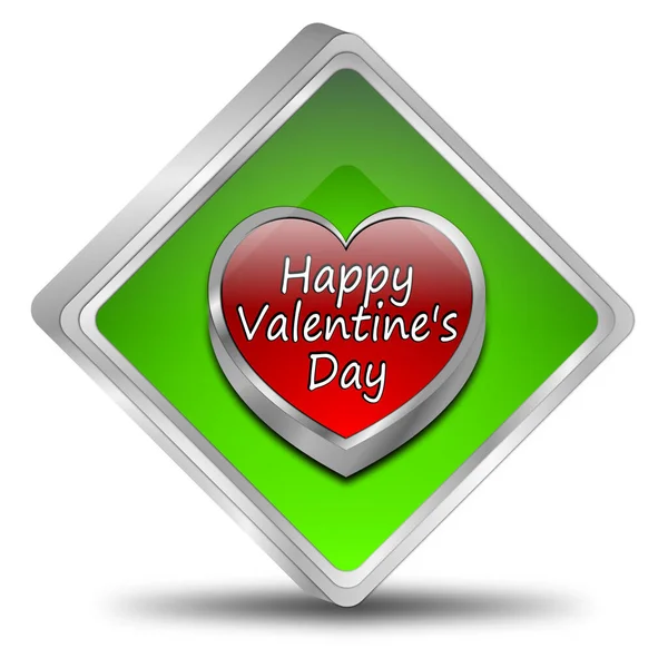 Happy Valentine Day Knop Groen Illustratie — Stockfoto