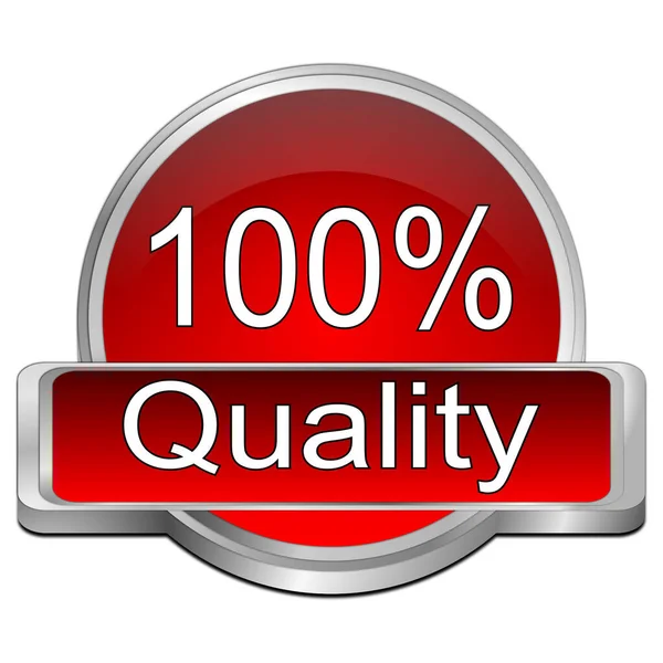 100 Quality Button Red Illustration — Stock Photo, Image