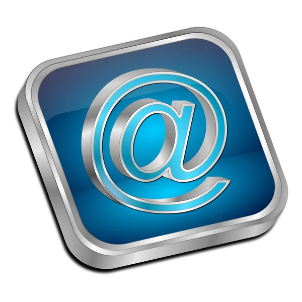 Pulsante Mail Blu Lucido Illustrazione — Foto Stock