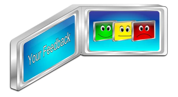 Seu Botão Feedback Azul Ilustração — Fotografia de Stock