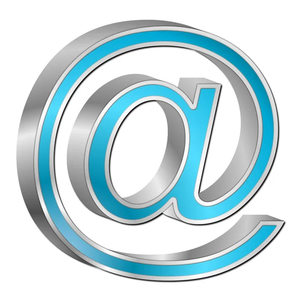 Simbolo Mail Blu Argento Illustrazione — Foto Stock
