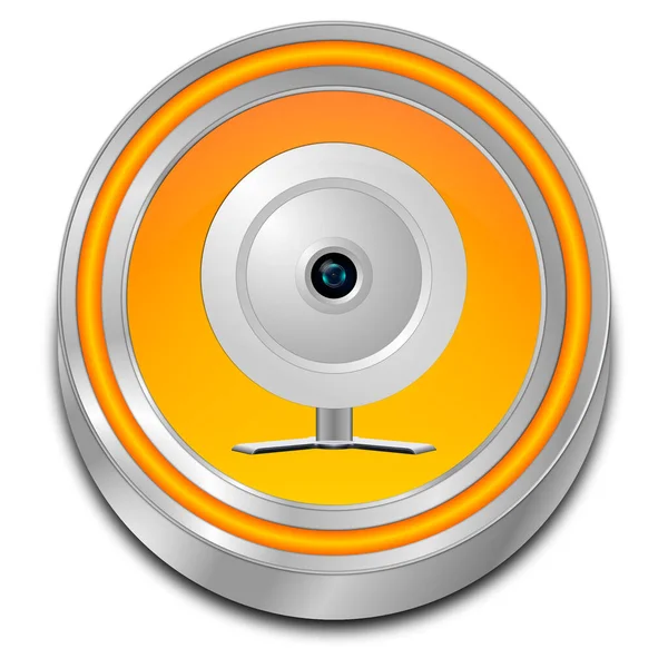 Botón Con Webcam Plata Naranja Ilustración —  Fotos de Stock