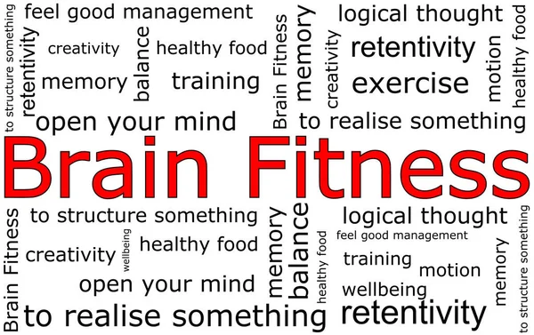 Brain Fitness Wordcloud Illustrazione — Foto Stock