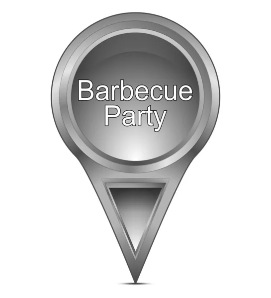 Kaart Wijzer Met Barbecue Party Zilveren Illustratie — Stockfoto