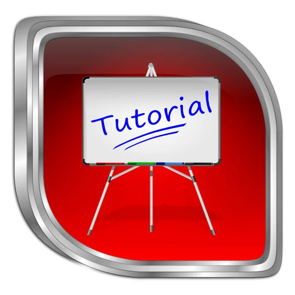 Tutorial Button Rot Illustration — Stockfoto