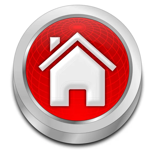 Home Button Glossy Red Illustration — Stock Photo, Image