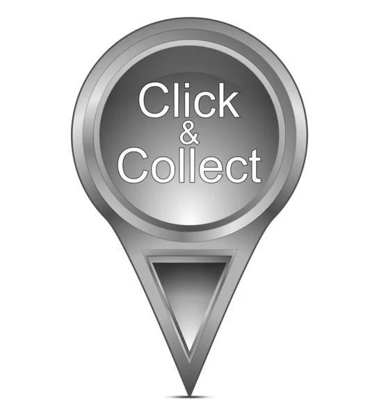 Kaartwijzer Met Click Collect Zilveren Illustratie — Stockfoto