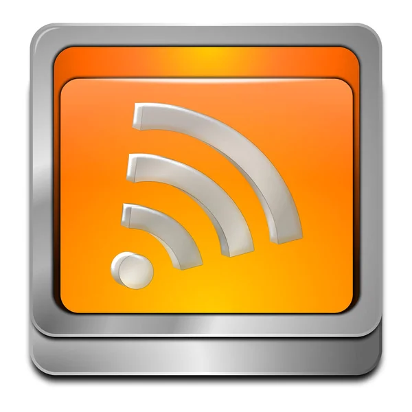 Pulsante Wifi Wireless Gratuito Arancione Illustrazione — Foto Stock