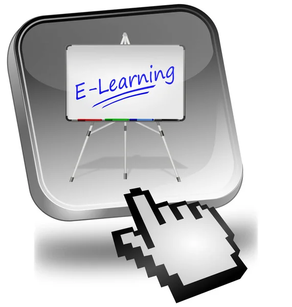 Learning Knop Met Cursor Zilver Illustratie — Stockfoto