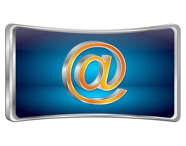 Botão Mail Azul Laranja Ilustração — Fotografia de Stock