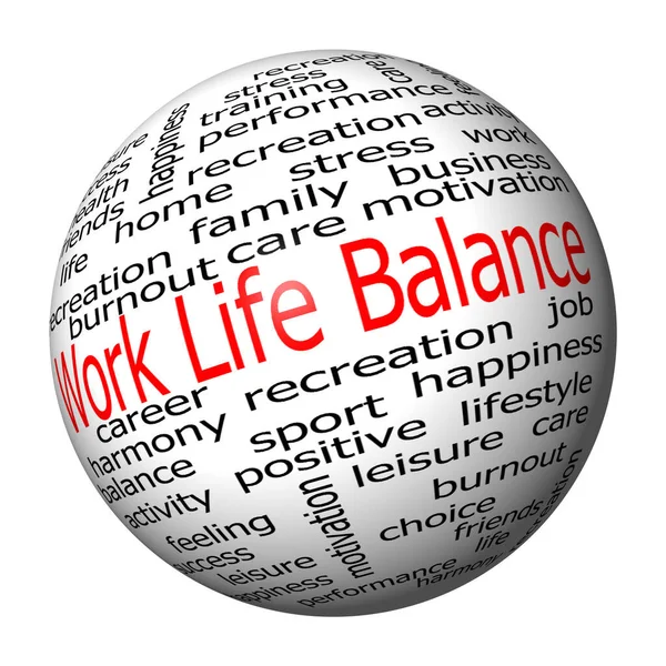 Work Life Balance Wortwolke Illustration — Stockfoto