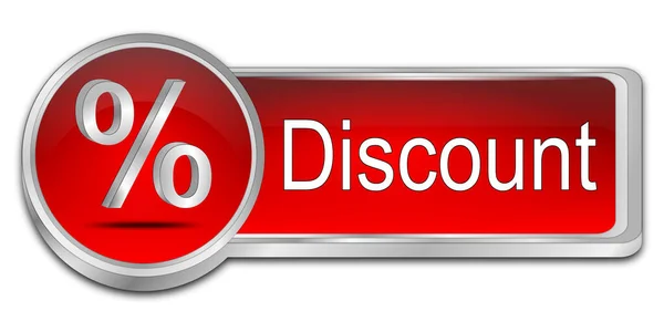 Discount Button Red Illustration — Stock Photo, Image