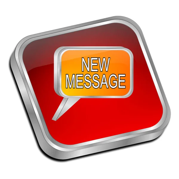 Nieuwe Message Button Rood Illustratie — Stockfoto