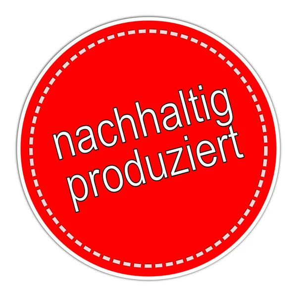 Nachhaltig Produzierter Aufkleber Rot Abbildung — Stockfoto