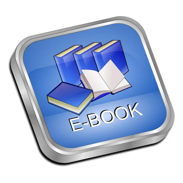 Book Button Blauw Illustratie — Stockfoto