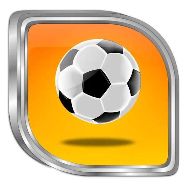 Button Soccer Ball Orange Illustration — Stock Photo, Image