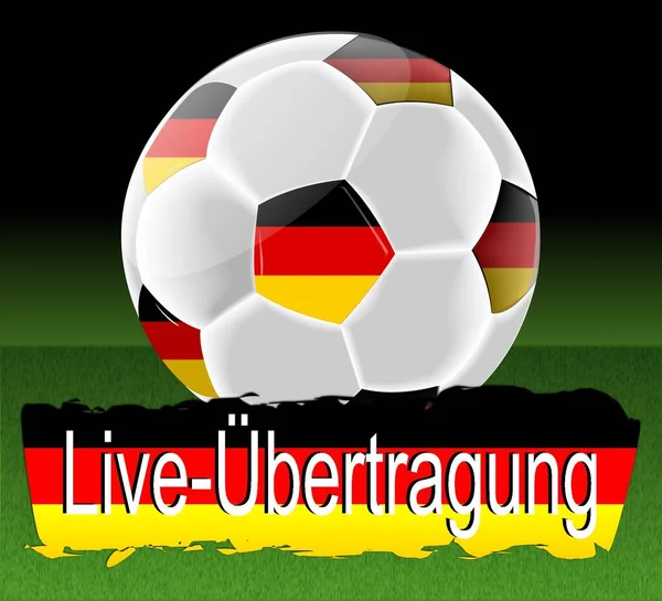 Public Viewing Auf Deutsch Fußball Mit Deutscher Fahne Illustration — Stockfoto