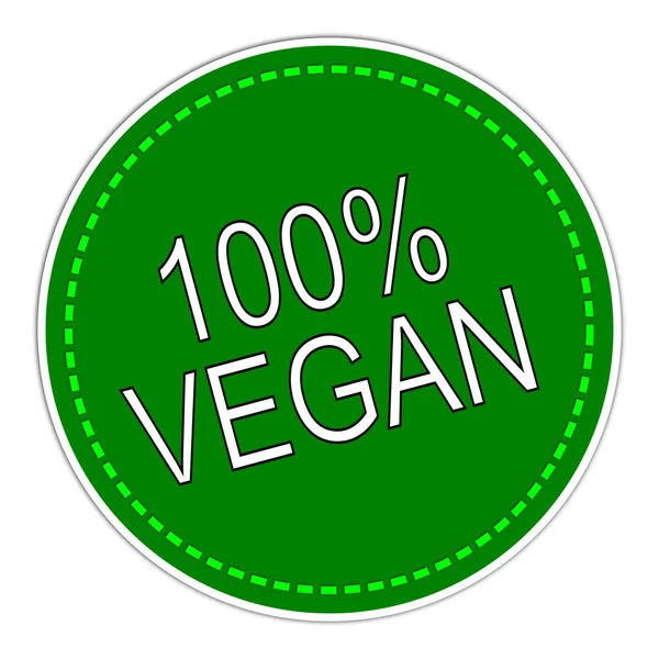 100 Veganer Aufkleber Grün Abbildung — Stockfoto