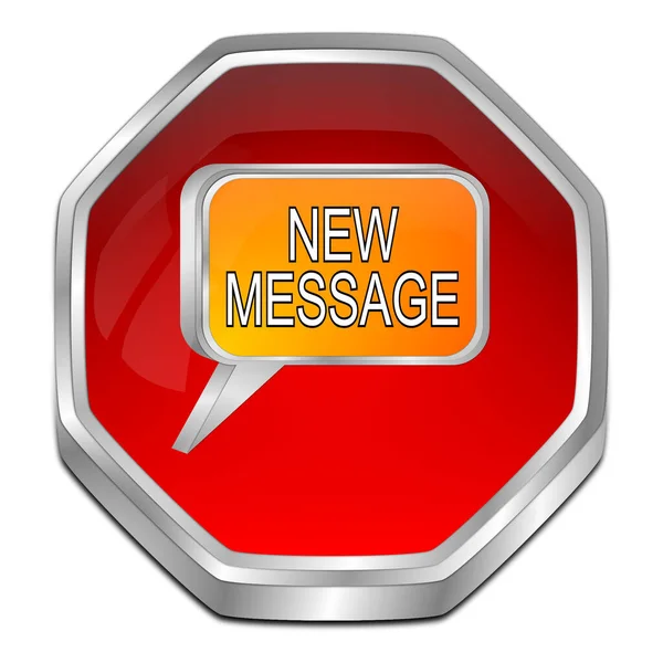 Novo Botão Mensagem Laranja Vermelho Ilustração — Fotografia de Stock