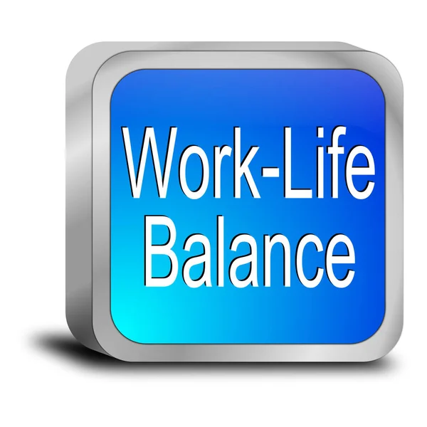 Bouton Work Life Balance Bleu Illustration — Photo