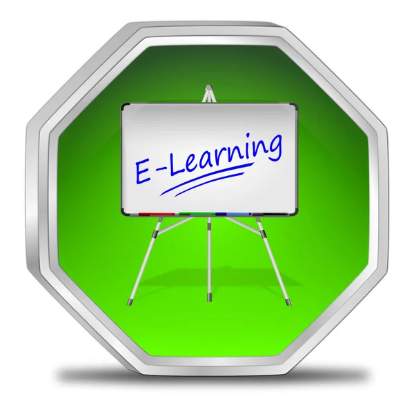 Pulsante Learning Verde Illustrazione — Foto Stock