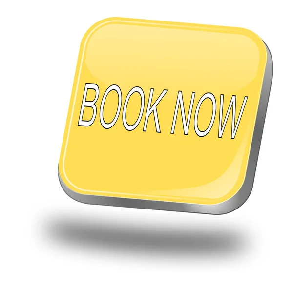 Book Now Button Pastel Yellow Illustration — Stok fotoğraf