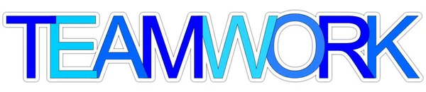 Teamwork Banner Blau Auf Weißem Hintergrund Illustration — Stockfoto