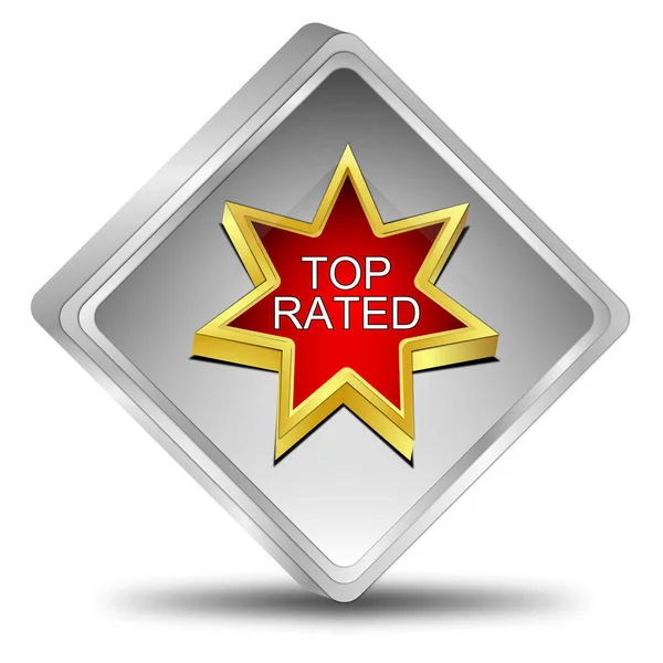 Top Rated Knop Zilver Rood Illustratie — Stockfoto