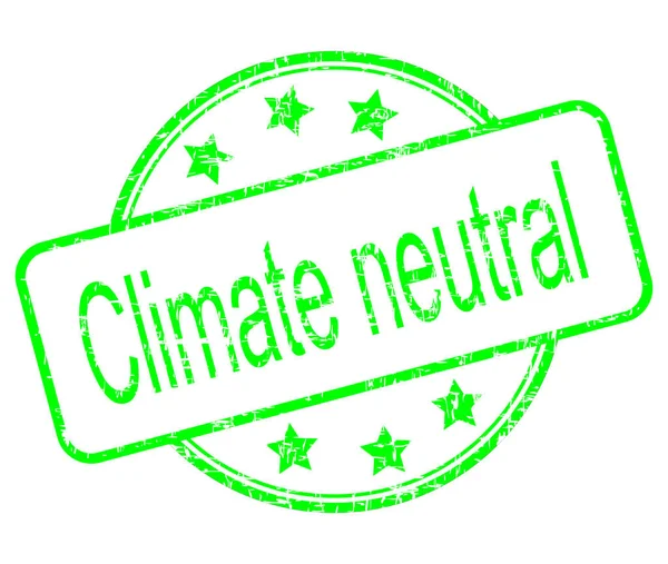 Clima Neutral Botón Verde Ilustración — Foto de Stock