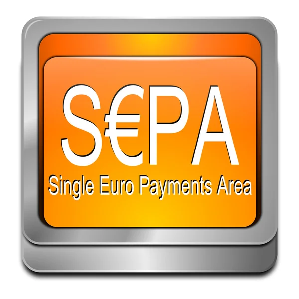 SEPA - jednolitego europejskiego obszaru płatniczego - przycisk — Zdjęcie stockowe