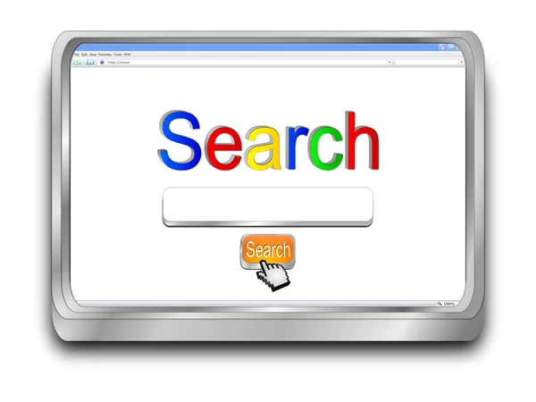 Internet Search engine browser window — Stock Photo, Image