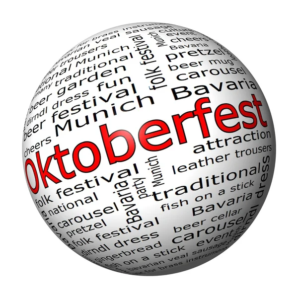 Oktoberfest wordcloud knap - Stock-foto