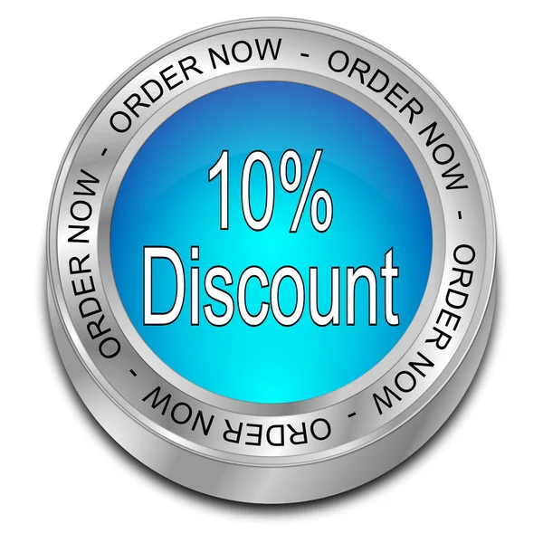 Ten percent  Discount - order now Button — Stock Photo, Image