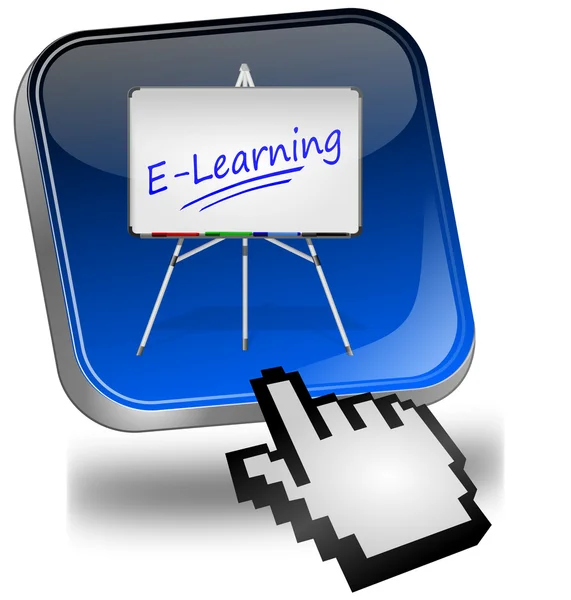 E-learning knop met cursor — Stockfoto