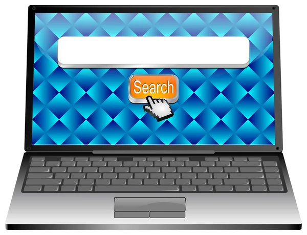 Laptop with internet web search engine — Stock Photo, Image