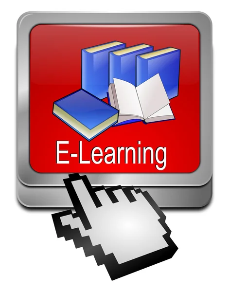 E-learning knop met cursor — Stockfoto
