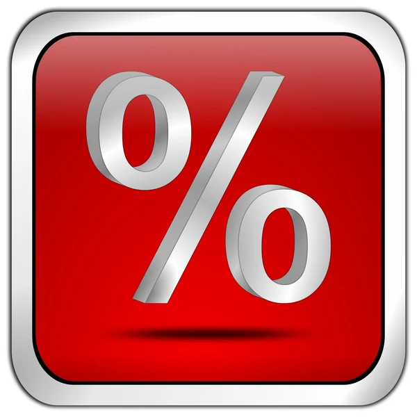 Pulsante sconto con simbolo percentuale — Foto Stock