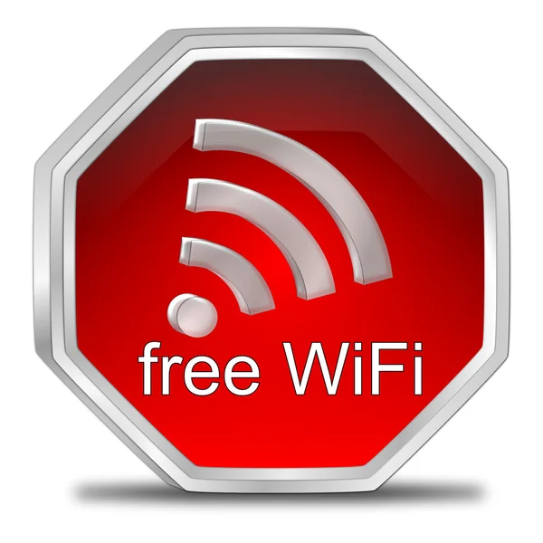 Ücretsiz Wi-Fi Kablosuz düğmesi — Stok fotoğraf