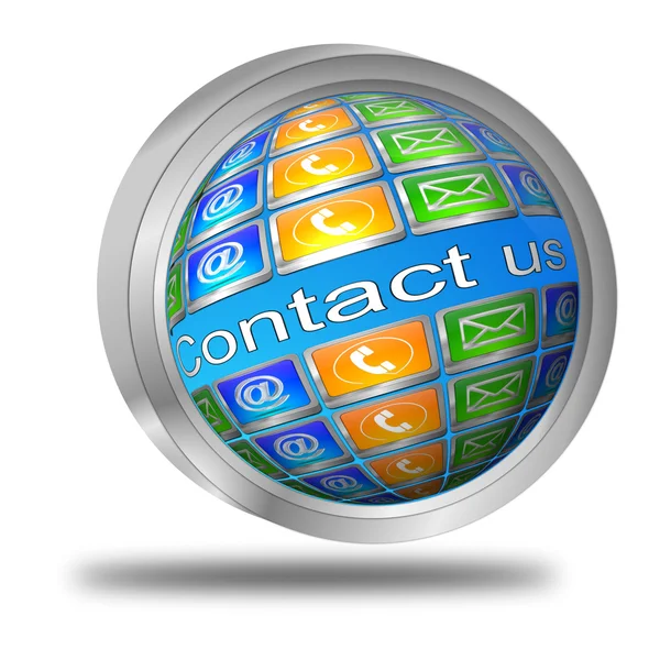 Button contact us — Stock Photo, Image