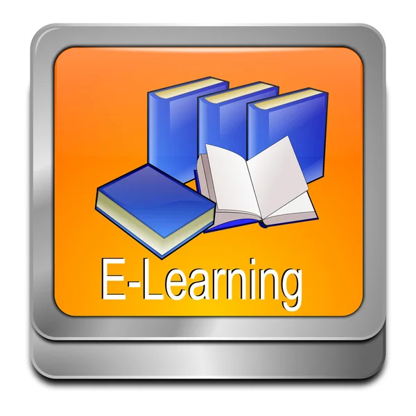 Pulsante E-learning — Foto Stock