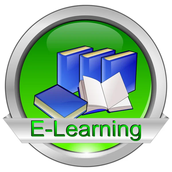 Кнопка E-learning — стоковое фото