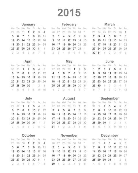 Calendario 2015 — Foto Stock