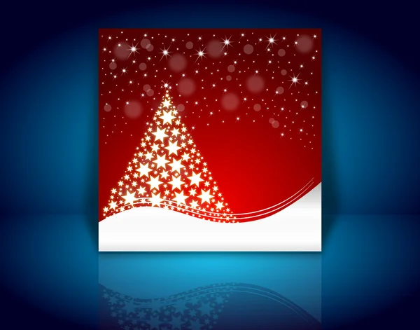 Χριστουγεννιάτικη κάρτα με χριστουγεννιάτικο δέντρο — Φωτογραφία Αρχείου