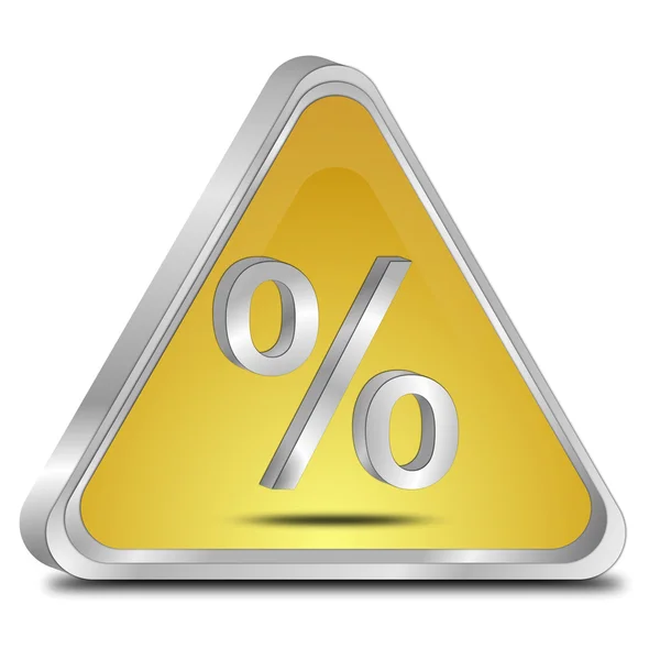 Botão de desconto com símbolo percentual — Fotografia de Stock