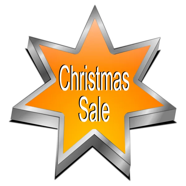 Prodej vánoční hvězda tlačítko — Stock fotografie